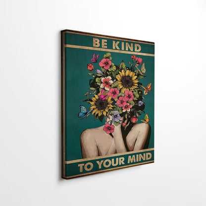 DIHSIEG 12x16 Canvas Wall Art funny bathroom wall art Print Poster Vintage Poster Frameless Floral Can be hung on the Wall Heal Your Heart poster Wall Art Canvas