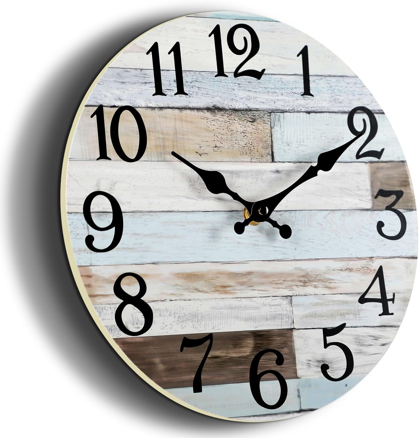 KECYET Wall Clock Battery Operated 8 Inch Silent Non Ticking Coastal Design Country Rustic Retro Decorative for Bathroom Kitchen Living Room Bedroom