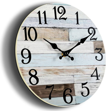 KECYET Wall Clock Battery Operated 8 Inch Silent Non Ticking Coastal Design Country Rustic Retro Decorative for Bathroom Kitchen Living Room Bedroom