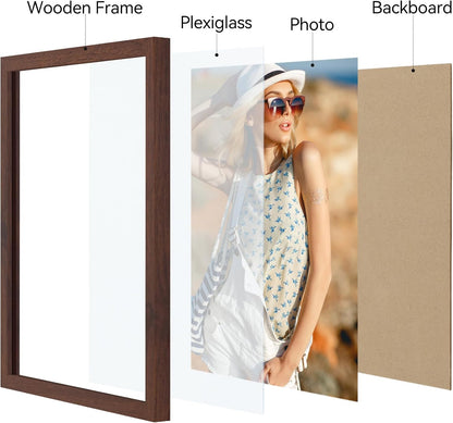 Vittanly 11x14 Picture Frame, Display Pictures 8x10 with Mat or 11x14 without Mat, Photo Frame for Wall Mounting, Black, 1 Pack - Colors B
