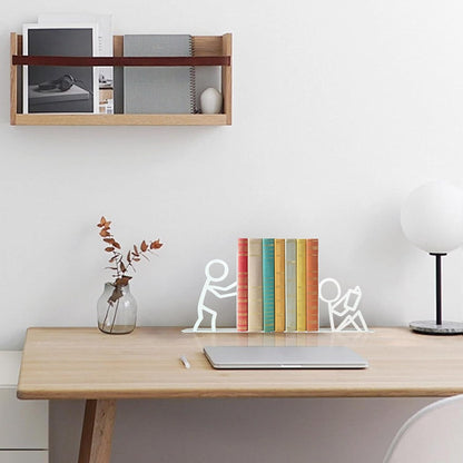 Bookends Decorative Metal Unique Office Desk Bookends Cute Book Ends Reading Decor Bookshelf Decor for Office School Library Bedroom, Book Lovers Gift