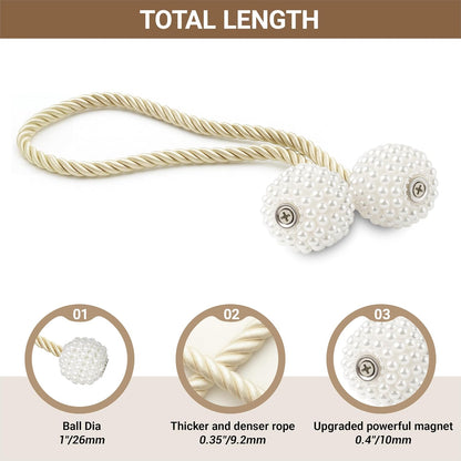 Hion Magnetic Curtain Tiebacks Black 2pcs, Curtain Tiebacks Buckles Holdbacks Holders Hooks Clip for Home Outdoor Bedroom Office Decorative Curtain