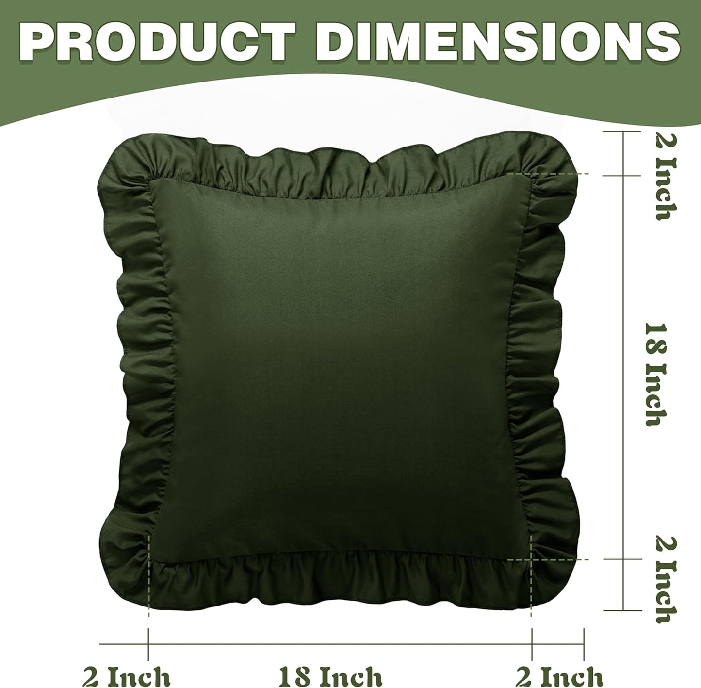 KKJIAF Ruffle Pillow Cases 26x26 Inches, White Square Ruffled Pillow Covers Set of 2, Microfiber Wrinkle Resistant Pillow Shams with Envelope Closure for Sofa Bed Living Room