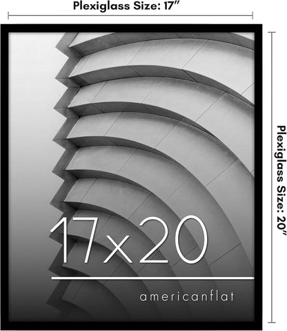 Americanflat 24x36 Poster Frame with Polished Plexiglass - Streamline Collection - Thin Border Picture Frame for Wall Display - Hanging Hardware Included - Black - Colors D