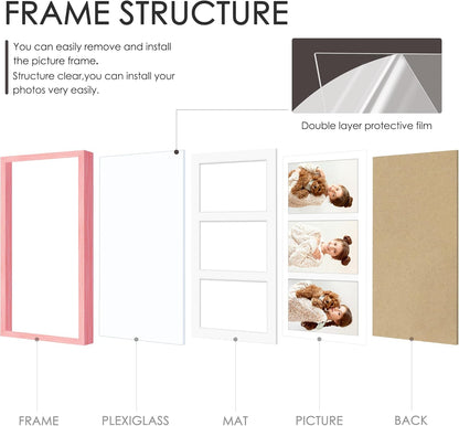DUENPY 14x26 Collage Picture Frame 4x6 Collage Picture Frame Displays Twelve 4x6 inch Photos Available Horizontal Wall Mounting Display and Vertical Black - Colors B