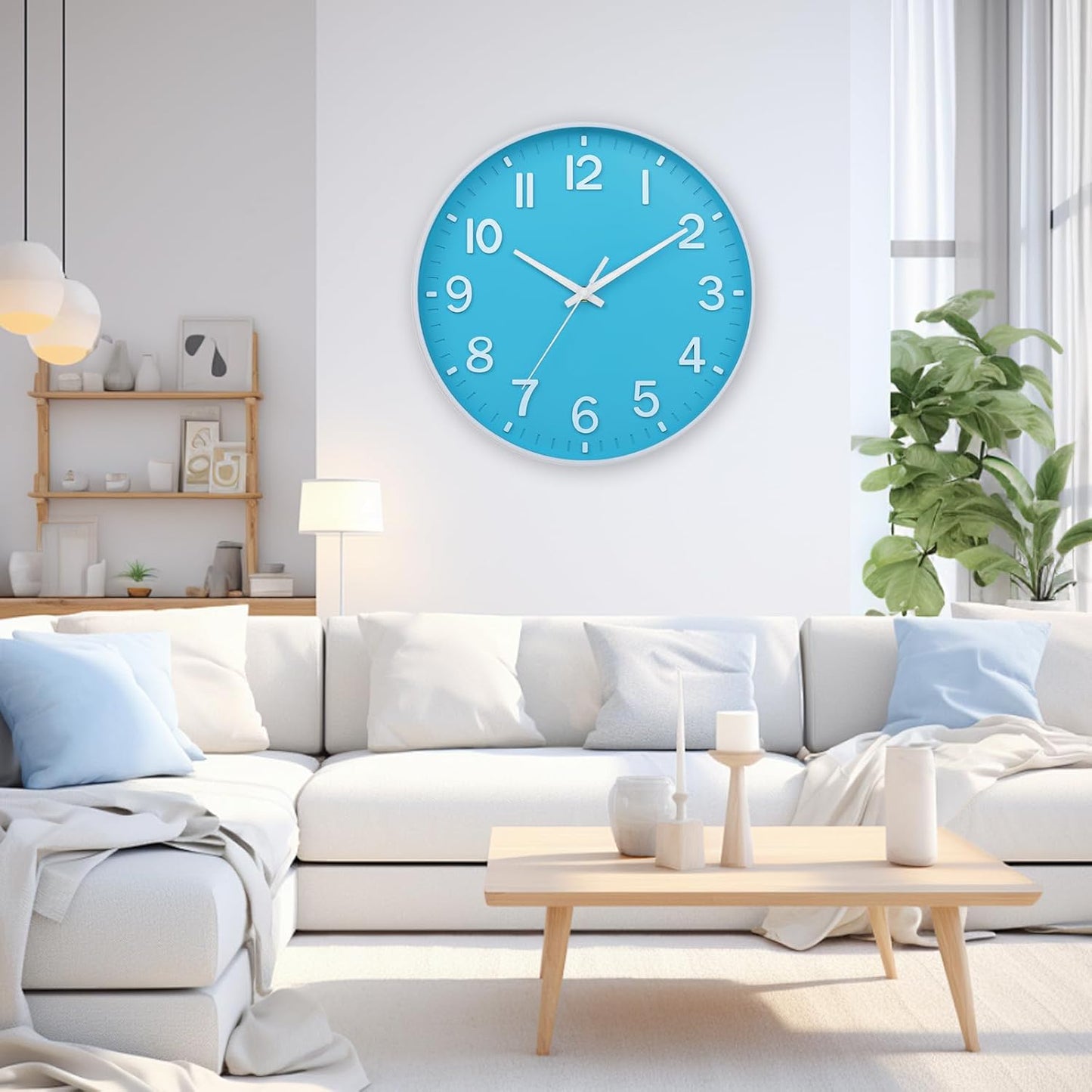 HZDHCLH Wall Clocks Battery Operated,12 inch Silent Non Ticking Modern Wall Clock for Living Room Bedroom Kitchen Office Classroom Decor (Olive Green and Gold)