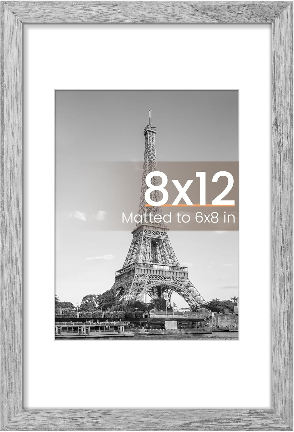 upsimples 8x10 Picture Frame, Display Pictures 5x7 with Mat or 8x10 Without Mat, Wall Hanging Photo Frame, Black, 1 Pack - Colors A