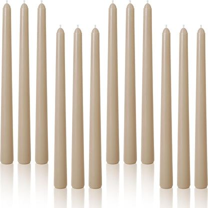 Viyffo Taper Candles, 10 Inch, 4 Pack, Olive Glow – Unscented, Dripless & Smokeless Design, Up to 8 Hour Burn – Long Tall Taper Candlesticks for Wedding, Dinner & Home Decor