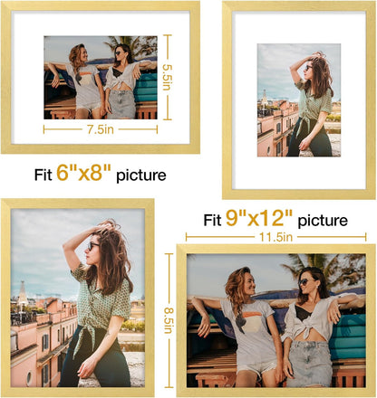 Vittanly 11x14 Picture Frame, Display Pictures 8x10 with Mat or 11x14 without Mat, Photo Frame for Wall Mounting, Black, 1 Pack - Colors A
