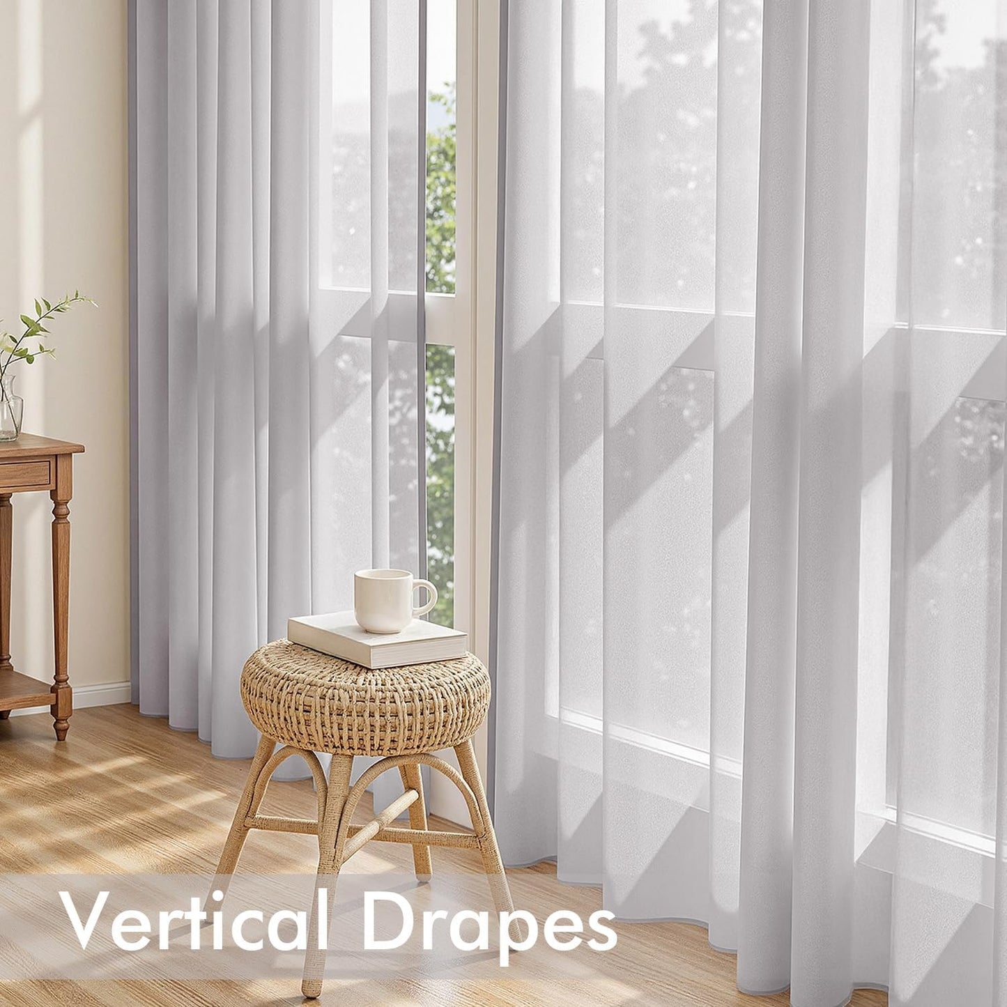 MIULEE White Sheer Curtains 84 Inches Long, 4 Panels Set, Light Filtering Rod Pocket Voile Drapes for Living Room and Bedroom, Airy Soft Fabric Window Treatments, 42 x 84 Inches