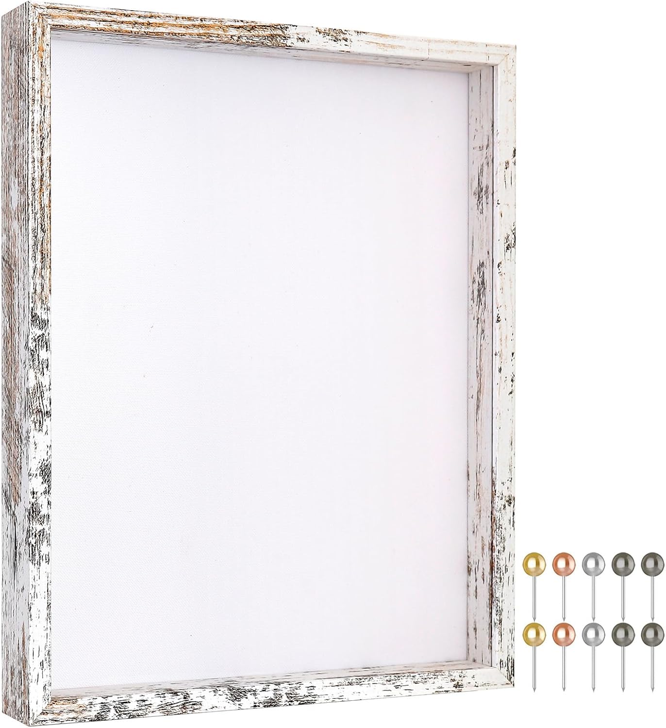 Califortree 8x8 Shadow Box Frame with Soft Linen Back - Push Pins Included, Memory Box Display Case for Flower, Tickets and 3D Items, Black