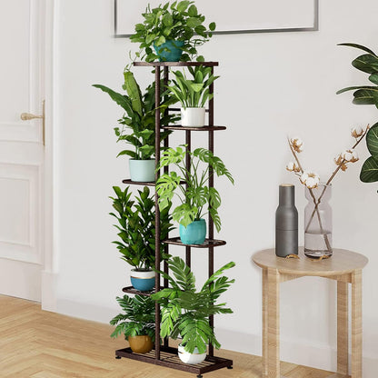 LINZINAR Plant Stand Indoor Outdoor Corner 4 Tier Metal Plant Shelf Patio Plant Rack for Garden Corner Balcony Living Room