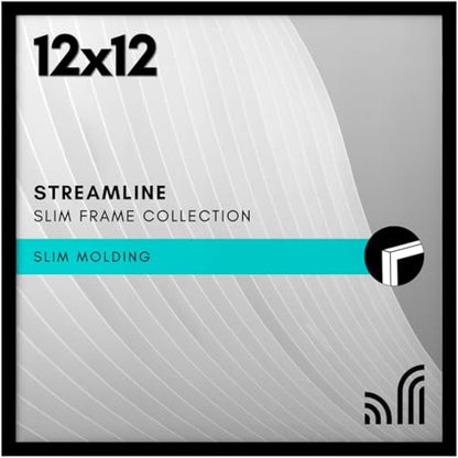 Americanflat 24x36 Poster Frame with Polished Plexiglass - Streamline Collection - Thin Border Picture Frame for Wall Display - Hanging Hardware Included - Black - Colors A