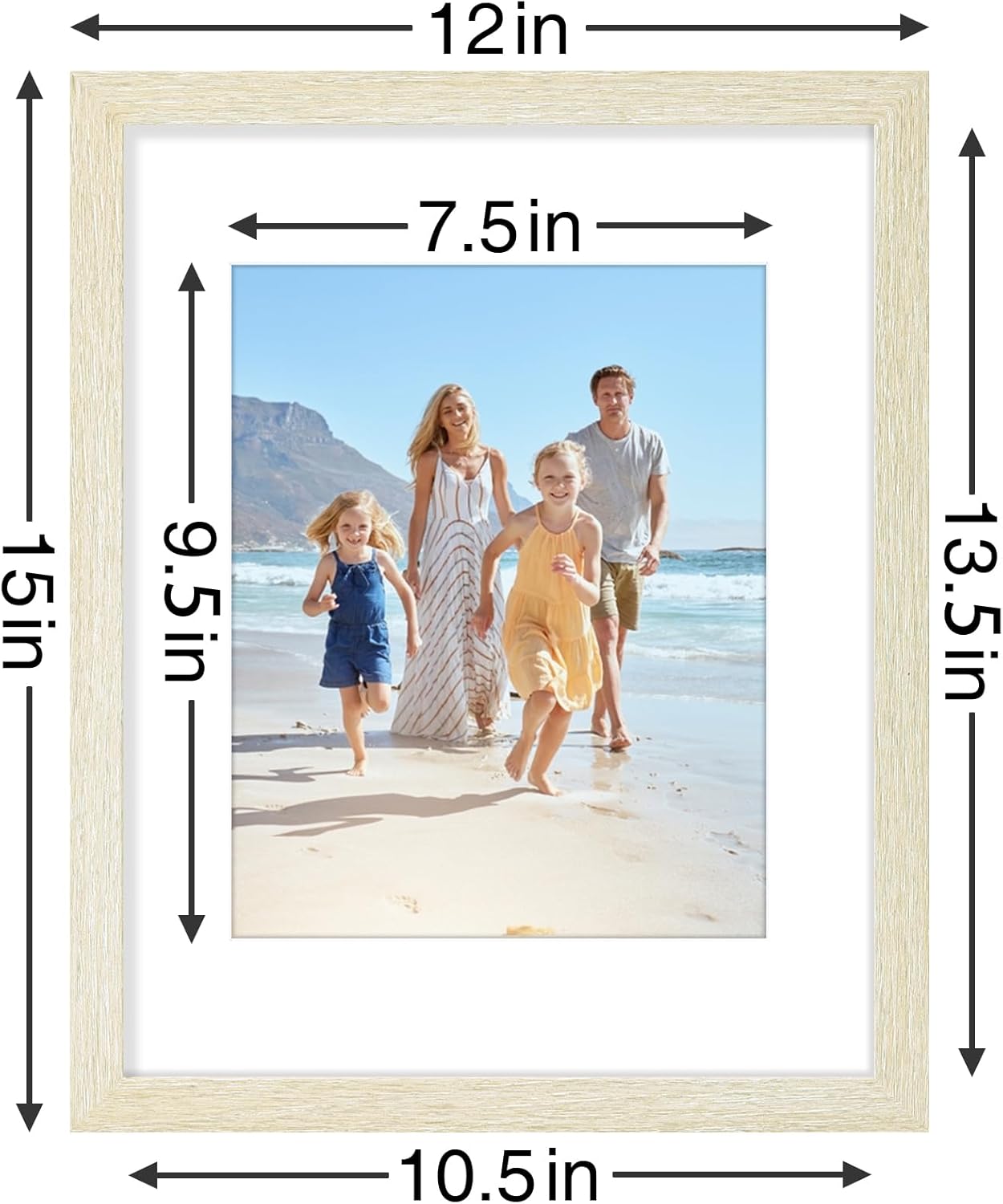 Vittanly 8x10 Picture Frames Set of 9, Shatter Resistant Plexiglass, Display 5x7 Pictures with Mat or 8x10 without Mat, Photo Frames for Wall or Tabletop, Engineered Wood, Black - Colors A
