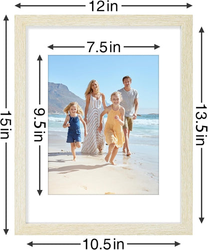 Vittanly 8x10 Picture Frames Set of 9, Shatter Resistant Plexiglass, Display 5x7 Pictures with Mat or 8x10 without Mat, Photo Frames for Wall or Tabletop, Engineered Wood, Black - Colors A