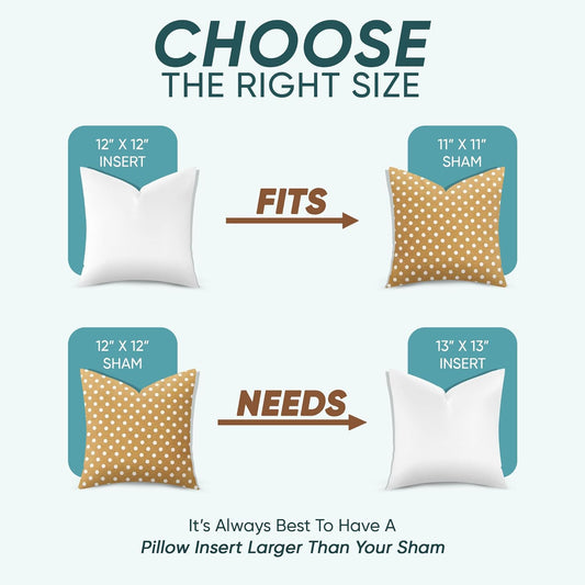 Pillowflex Synthetic Down Pillow Insert - 20x20 Down Alternative, Ultra Soft Large Square Throw Pillow, Couch Sham, Bed Sleeping - 1 Decorative Accent Form - Colors B