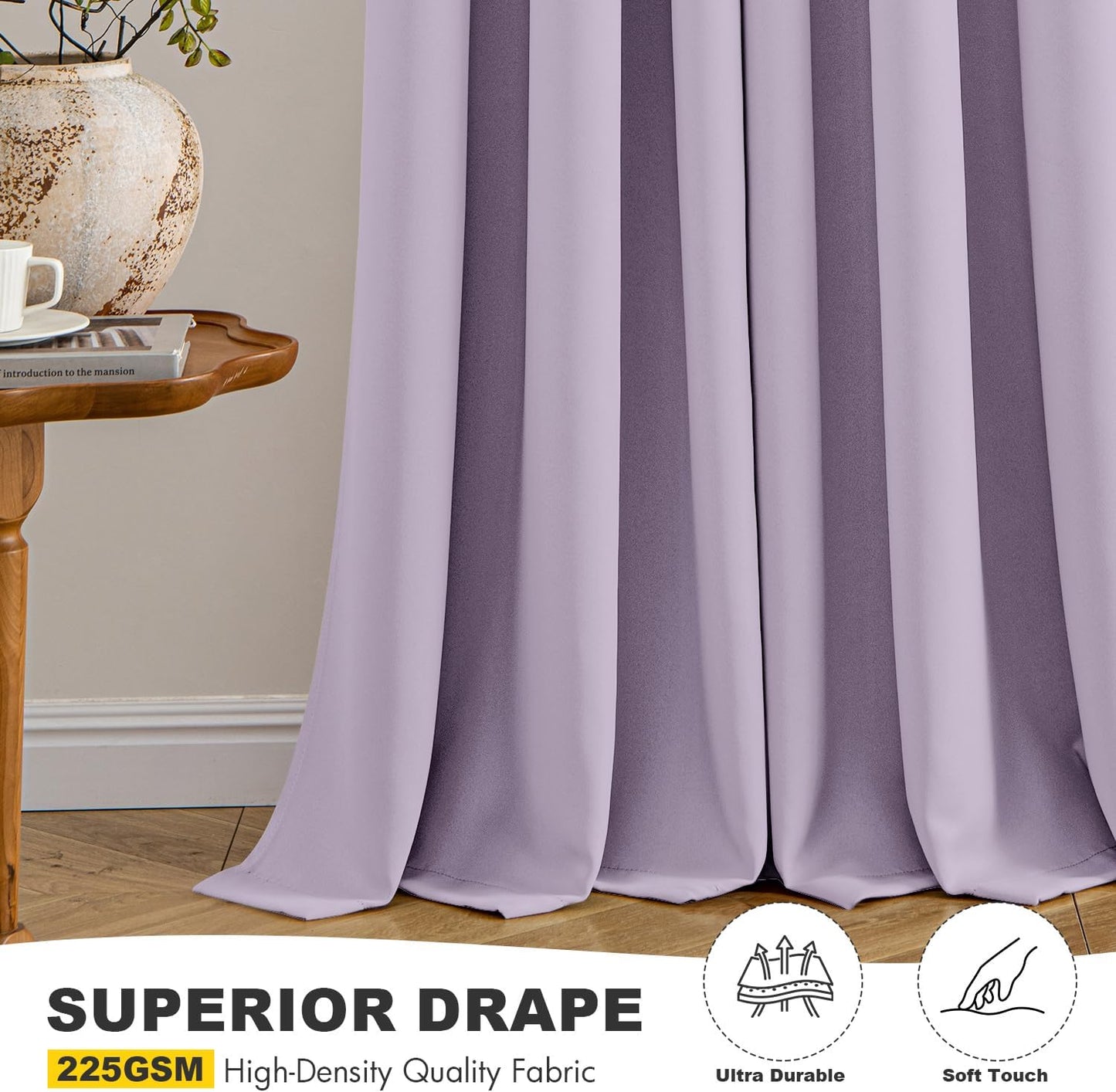 MIULEE Blackout Curtains for Bedroom Living Room 2 Panels, Thermal Insulated Room Darkening Drapes Grommet Noise Reducing Light Blocking Window Treatments 63 Inches Long 40x63 Inch Black - Colors B