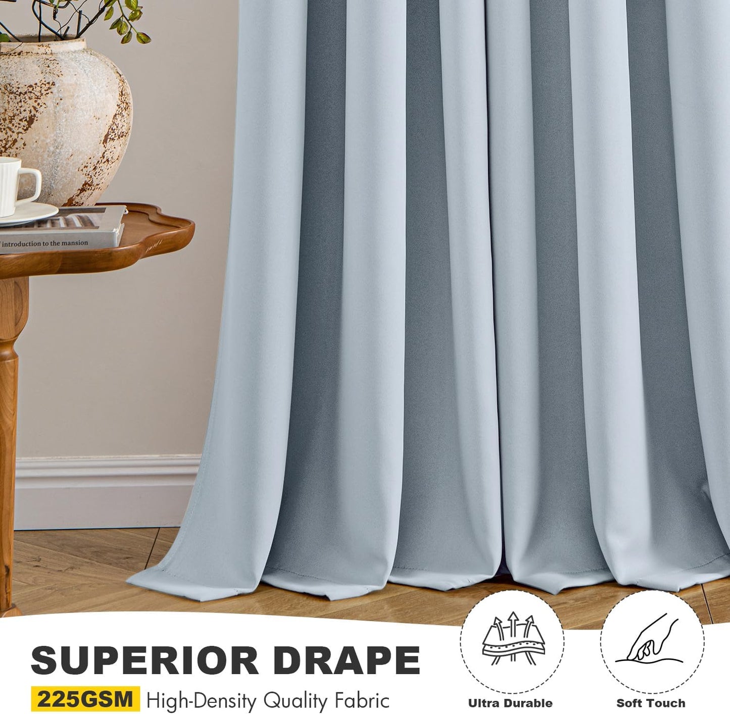 MIULEE Blackout Curtains for Bedroom Living Room 2 Panels, Thermal Insulated Room Darkening Drapes Grommet Noise Reducing Light Blocking Window Treatments 63 Inches Long 40x63 Inch Black - Colors A
