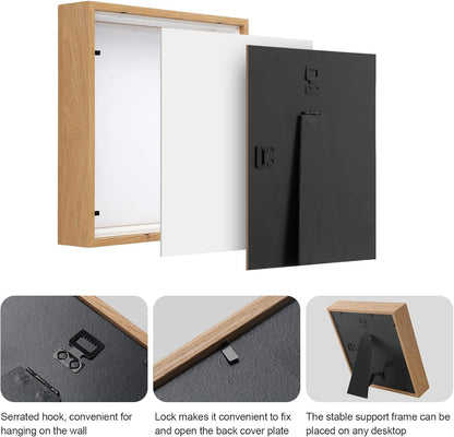 6 Pcs Shadow Box Frame - 5x5 Square Frame Display Case for Sports Memorabilia & Wedding Keepsakes - Wall Mountable Display Box for Medals, Photos, Dried Flowers (Black)