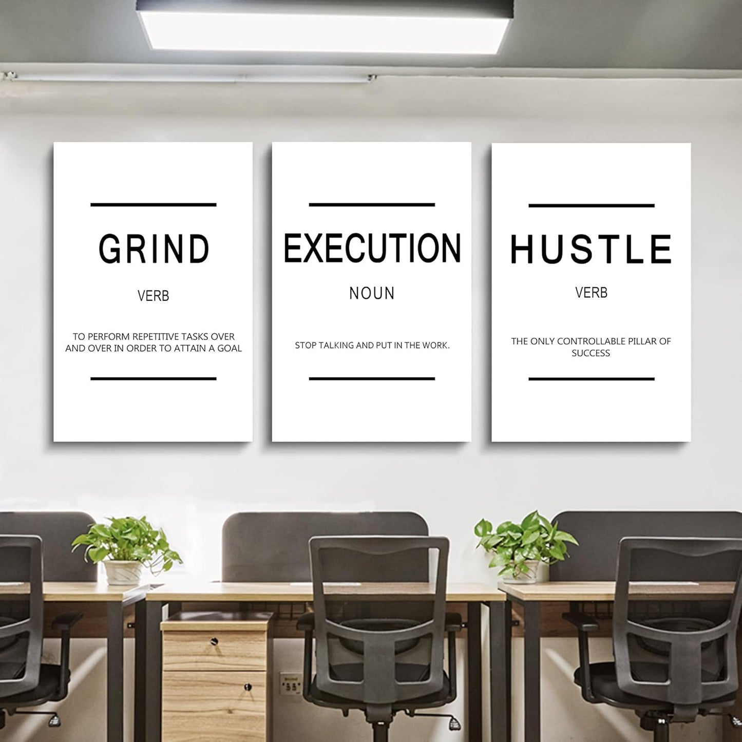 Inspirational Canvas Painting Wall Art -EPHANY ART,Mindset Quotes Prints, Success Framed Entrepreneur Poster Positive Quotes Wall Poster for Home Office Workplace (M-3pcs,12x16inchx3pcs)