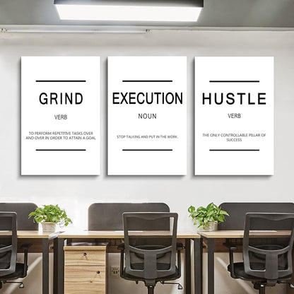 Inspirational Canvas Painting Wall Art -EPHANY ART,Mindset Quotes Prints, Success Framed Entrepreneur Poster Positive Quotes Wall Poster for Home Office Workplace (M-3pcs,12x16inchx3pcs)