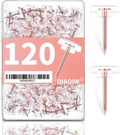 150 PCS Clear Push Pins Tacks Count in Reusable Box for Bulletin Boards and Wall Displays Heavy Duty Plastic Head