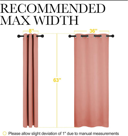 NICETOWN Halloween Pitch Black Solid Thermal Insulated Grommet Blackout Curtains/Drapes for Bedroom Window (2 Panels, 42 inches Wide by 63 inches Long, Black) - Colors C