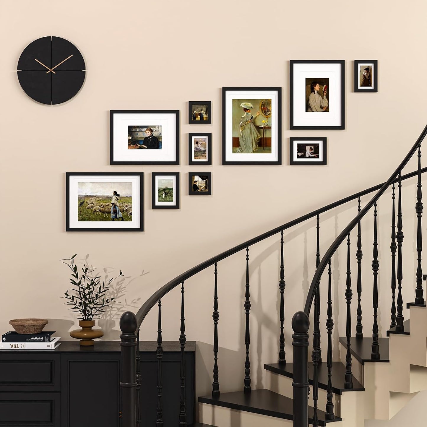 Egofine Picture Frame Set 12 Pack, Picture Frames Collage Wall Decor with Two 11x14, Two 8x10, Four 5x7, Four 4x6 for Wall and Tabletop, Made of Solid Wood, Covered by Plexiglass, Natural Wood