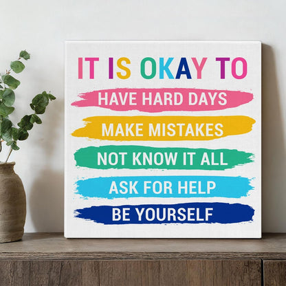Inspirational Farmhouse Canvas Print Wall Art Decor One Small Positive Thought in the Morning Can Change Your Whole Day Sign Painting Plaque Rustic Home Decoration (8 X 8 Inches, Framed)