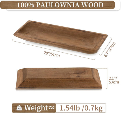 Hanobe Decorative Wooden Dough Bowl: Wood Bowl Decor for Entry Table Decor Coffee Table DecorDining Room Kitchen Decor, Brown