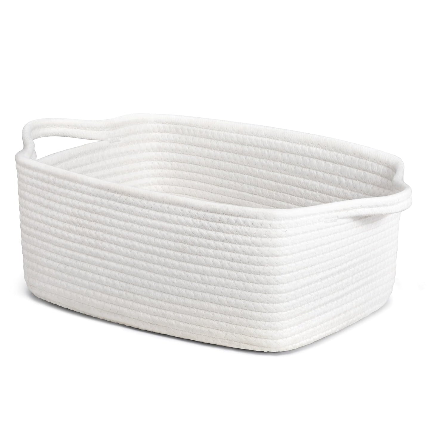 CHICVITA Decorative Gift Basket, Easter Basket for Kids, Woven Rope Storage Baskets with Handles, Nursery Baby Shower Toy Organizer, Grey, 13 x 9.8 x 5 inches