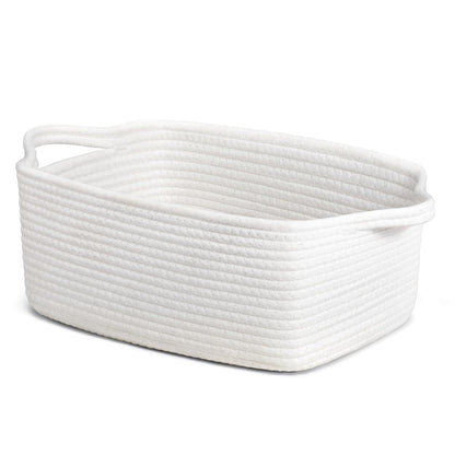CHICVITA Decorative Gift Basket, Easter Basket for Kids, Woven Rope Storage Baskets with Handles, Nursery Baby Shower Toy Organizer, Grey, 13 x 9.8 x 5 inches