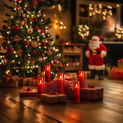 Amagic Pure White Flameless Candles, Battery Operated Candles, Acrylic Flickering LED Pillar Candles with Remote Control and Timer, 3D Wick, Yellow and Blue Glow, D2.2 xH5 5" 6" 7" 8", Set of 5