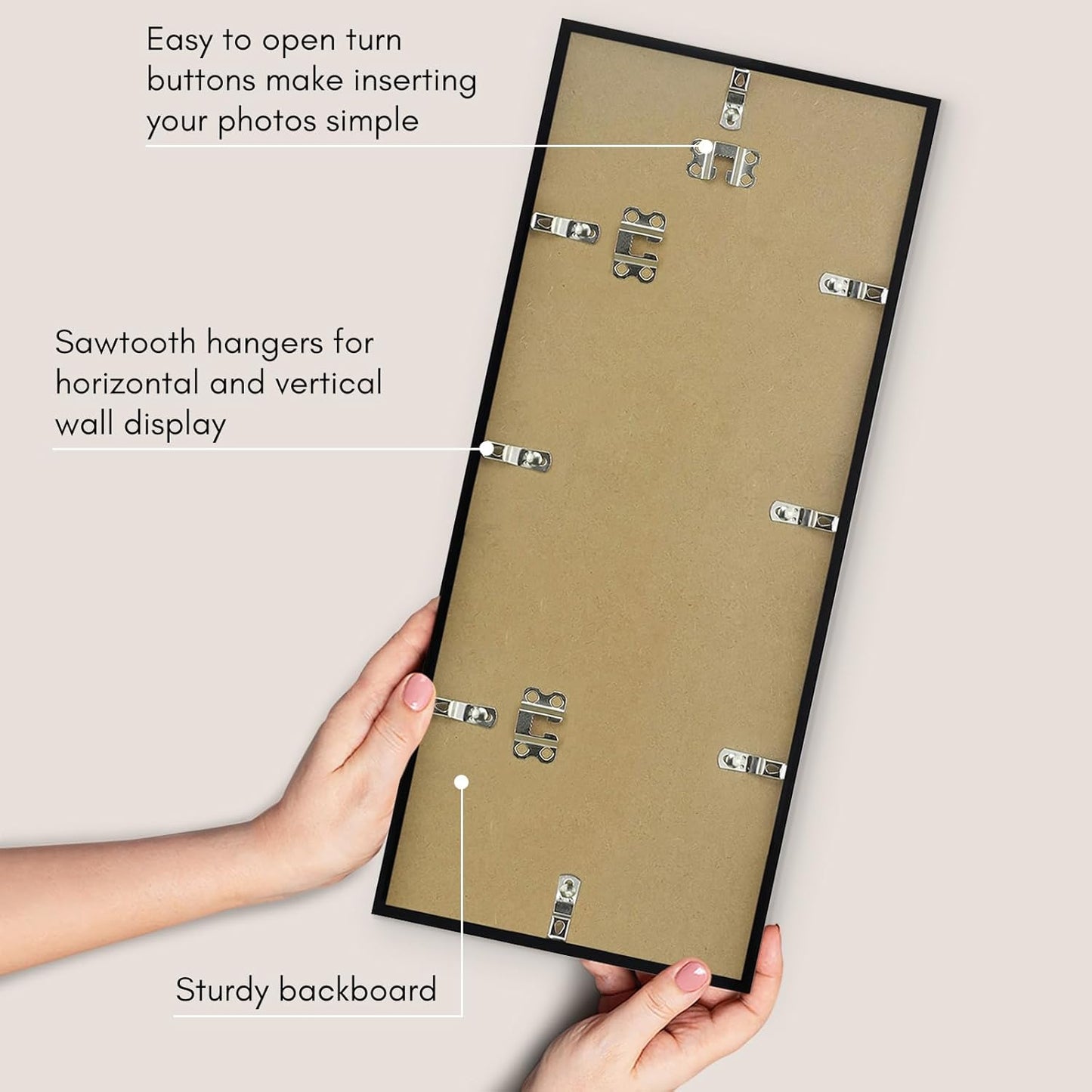 Americanflat 24x36 Poster Frame with Polished Plexiglass - Streamline Collection - Thin Border Picture Frame for Wall Display - Hanging Hardware Included - Black - Colors A