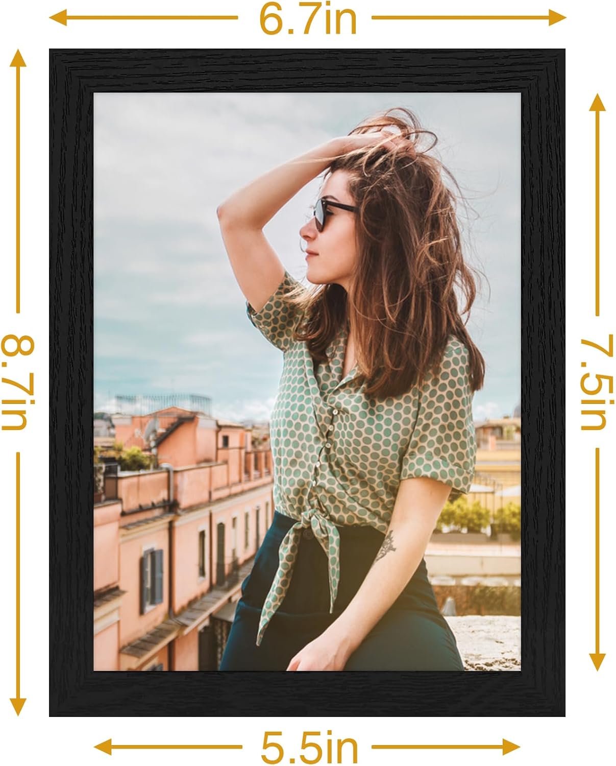Vittanly 11x14 Picture Frame, Display Pictures 8x10 with Mat or 11x14 without Mat, Photo Frame for Wall Mounting, Black, 1 Pack - Colors A