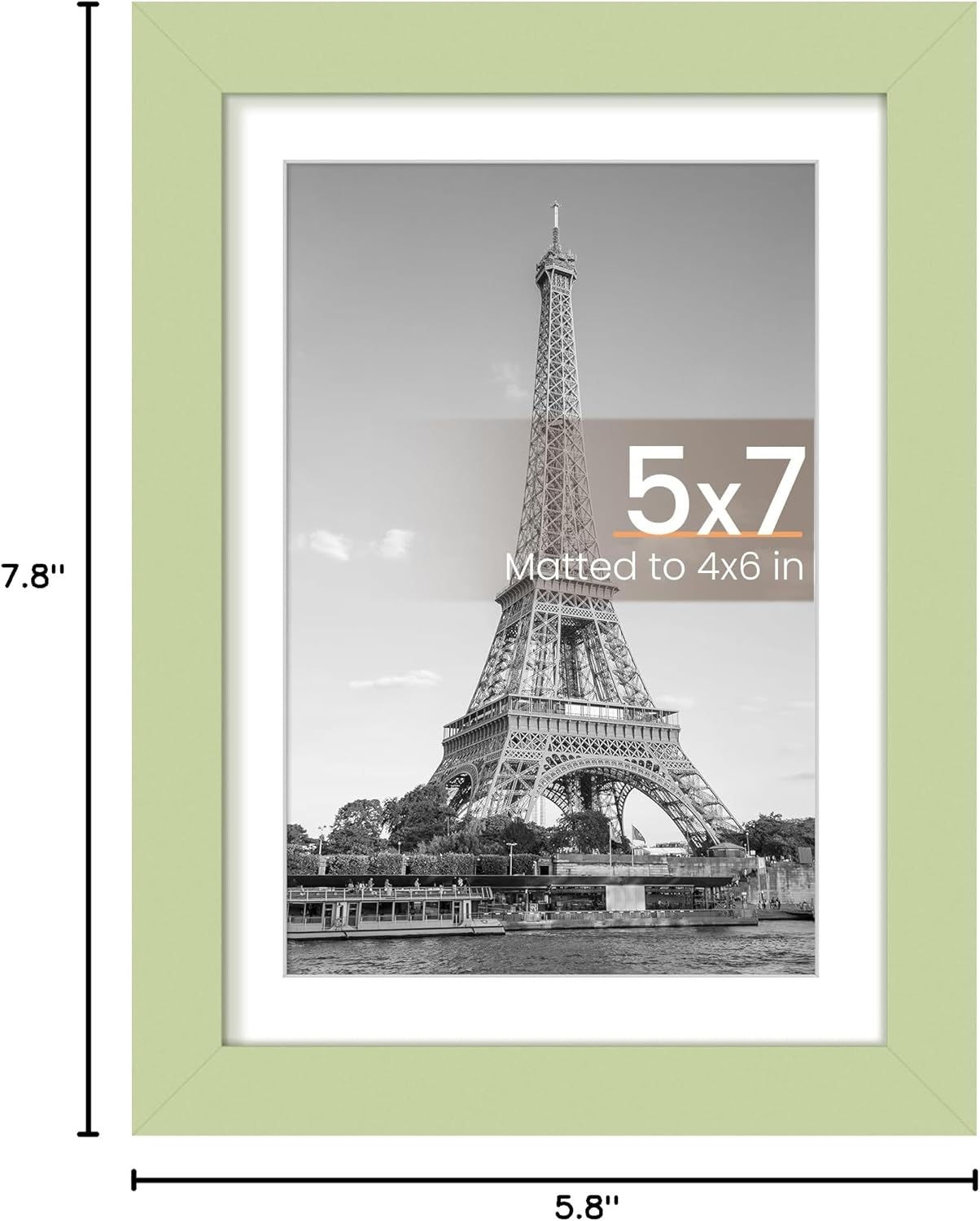 upsimples 8x10 Picture Frame, Display Pictures 5x7 with Mat or 8x10 Without Mat, Wall Hanging Photo Frame, Black, 1 Pack - Colors A