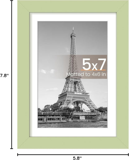 upsimples 8x10 Picture Frame, Display Pictures 5x7 with Mat or 8x10 Without Mat, Wall Hanging Photo Frame, Black, 1 Pack - Colors A