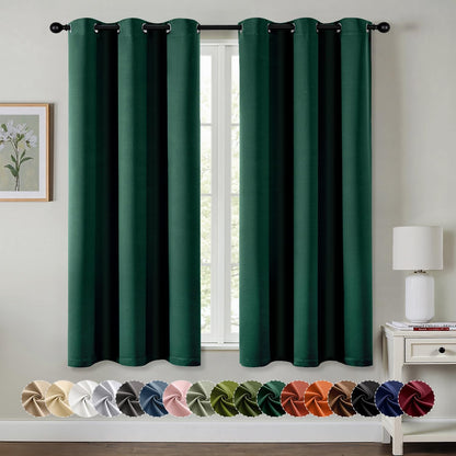 MIULEE Blackout Curtains for Bedroom Living Room 2 Panels, Thermal Insulated Room Darkening Drapes Grommet Noise Reducing Light Blocking Window Treatments 63 Inches Long 40x63 Inch Black - Colors A