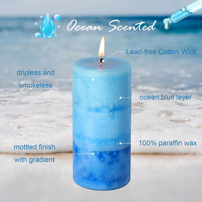 Pillar Candles Vanilla Cupcake Scented Immeiscent Aromatherapy Candle 50+ Hours Clean Burning Long Lasting Mottled Layered Candles for Home Scented SPA Restaurant Set of 3