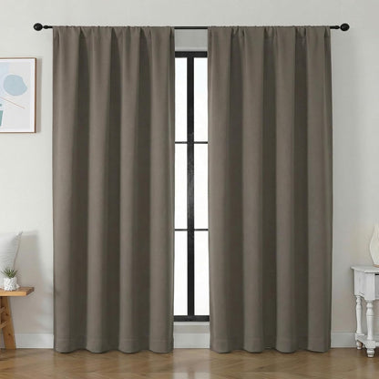 Simplebrand Ava Sage Green Blackout Curtains for Bedroom 63 Inch Length 2 Panels Set, Solid Thermal Insulated Energy Saving Rod Pocket Window Treatment Curtains Blackout Drapes, W40 x L63 Inch, Sage - Colors A