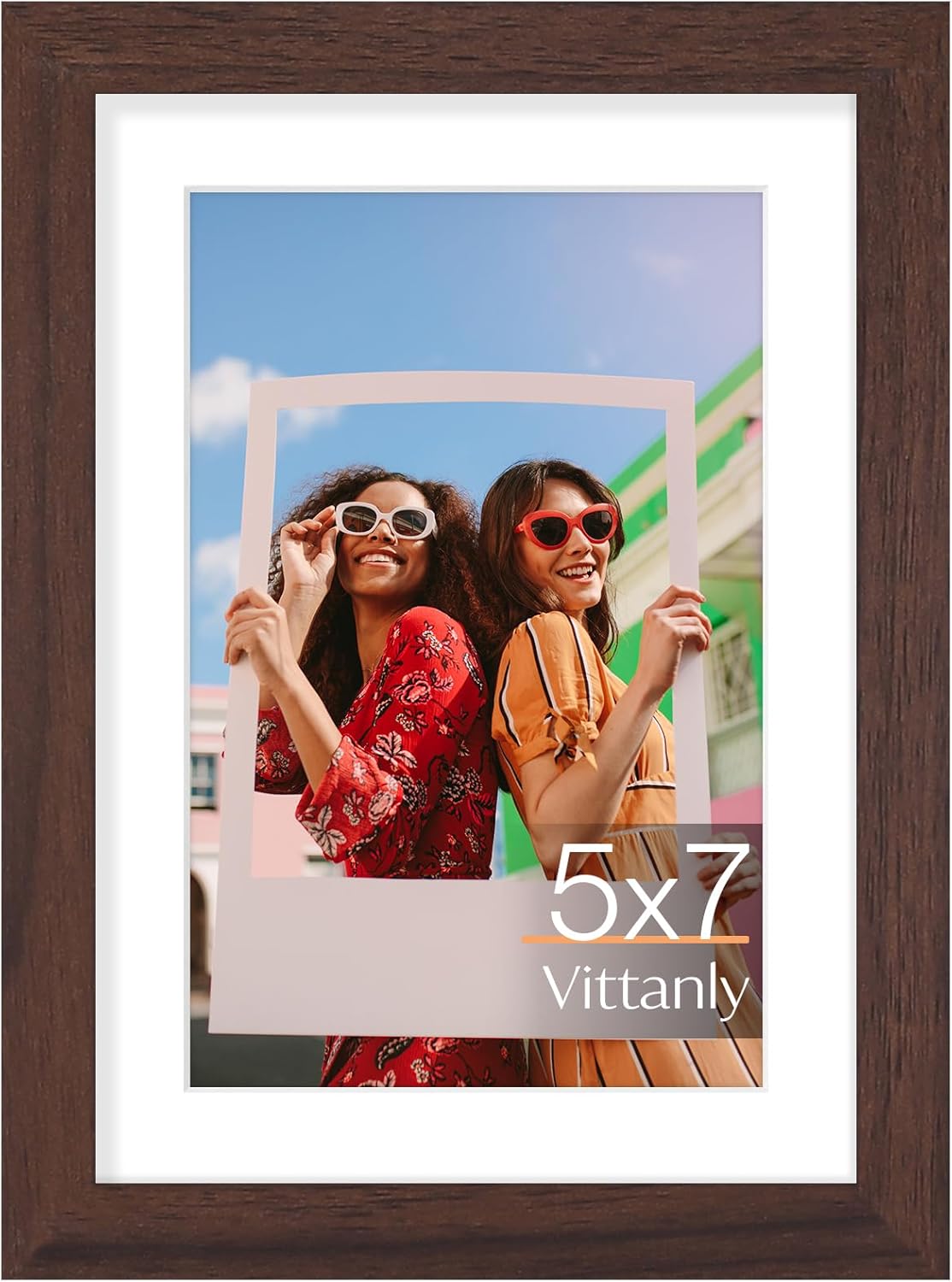 Vittanly 11x14 Picture Frame, Display Pictures 8x10 with Mat or 11x14 without Mat, Photo Frame for Wall Mounting, Black, 1 Pack - Colors B