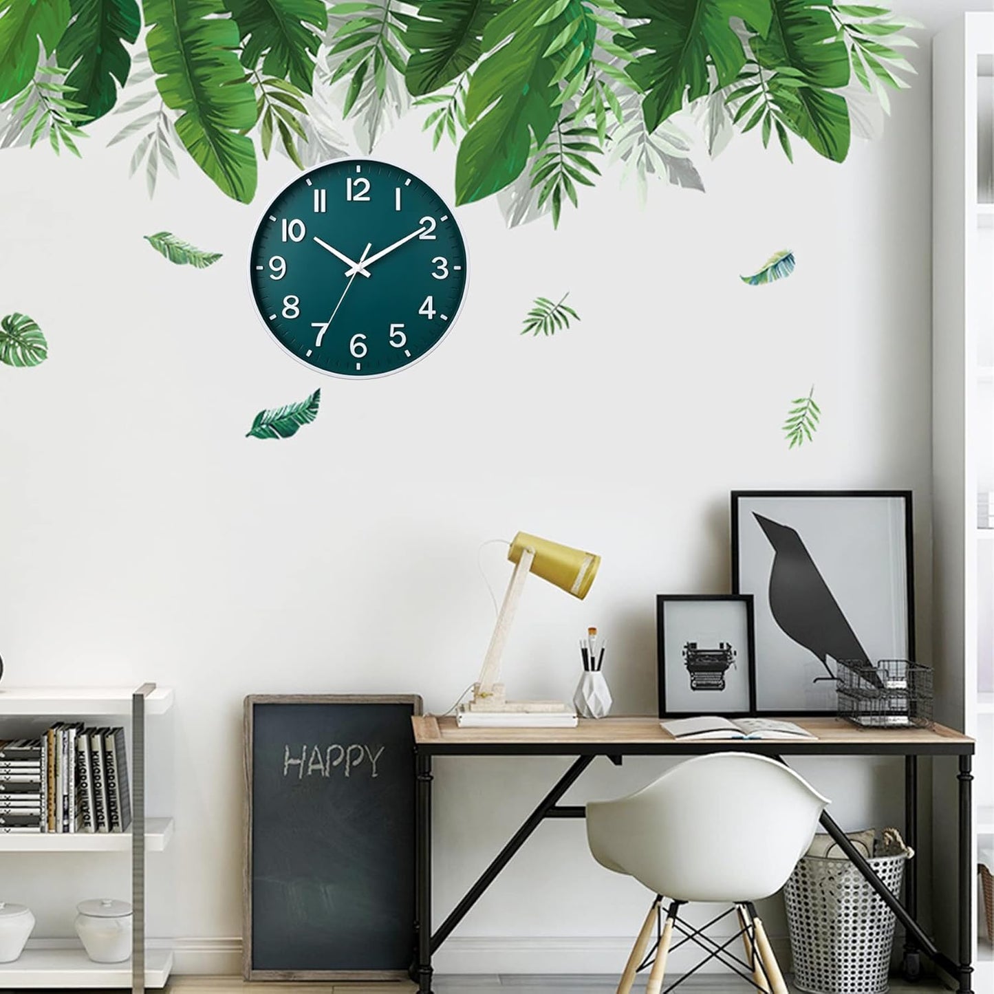 HZDHCLH Wall Clocks Battery Operated,12 inch Silent Non Ticking Modern Wall Clock for Living Room Bedroom Kitchen Office Classroom Decor (Olive Green and Gold)