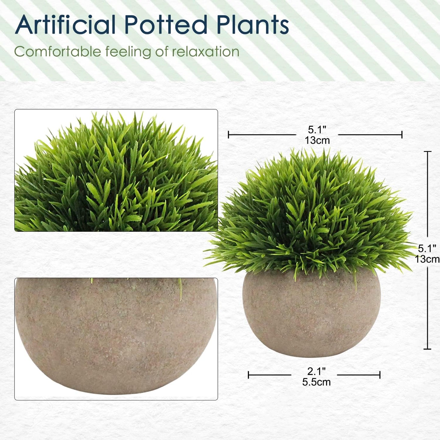 Briful Small Fake Plants Faux Potted Plant Mini Artificial Plants for for Home Table Office Room Desk Bathroom Shelf Kitchen Farmhouse Mantel Decoration