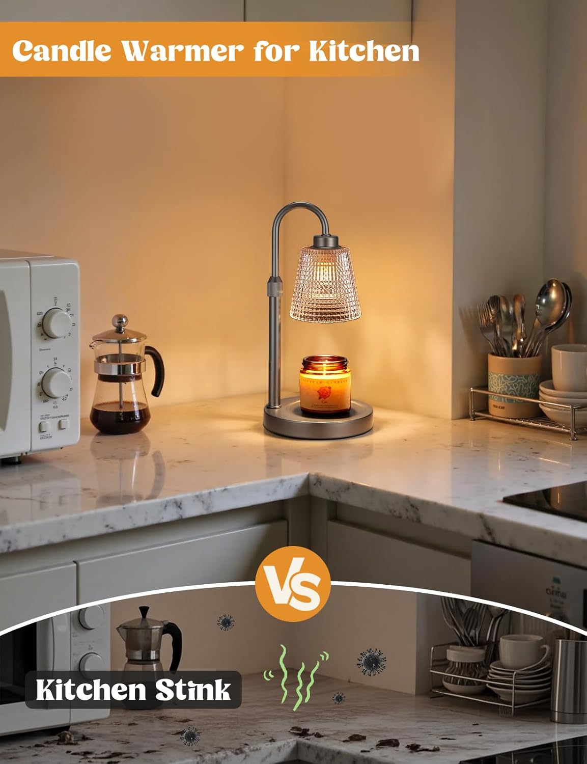 Innqoo Candle Warmer Lamp with Timer, Dimmable Candle Warmer for Jar Candles, Height Adjustable Wax Melts Warmer, Birthday Gifts for Women Mom, House Warming Gifts New Home Decor