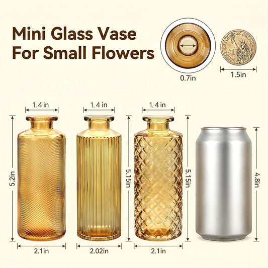 Glass Bud Vases Set of 30, Small Clear Flower Vases for Centerpieces in Bulk, Mini Vintage Vases for Wedding, Party, Home or Table Decorations