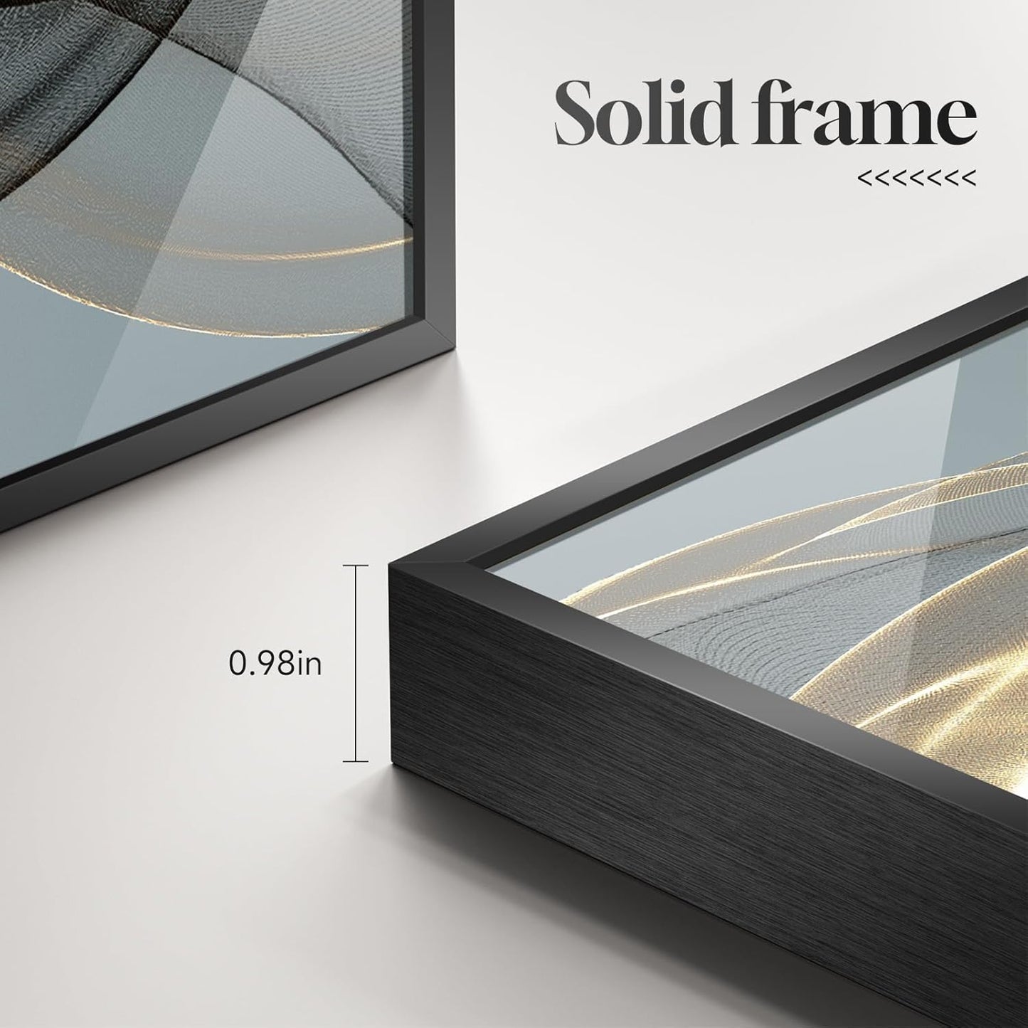 Framed Modern Luxury Gold Wall Art, Set of 3 Piece Contemporary Paintings Artwork for Walls, Golden Prints Pictures with Gold Frame, Wall Decor for Living Room, Hallway, Bedroom, Office 16x24 Inch
