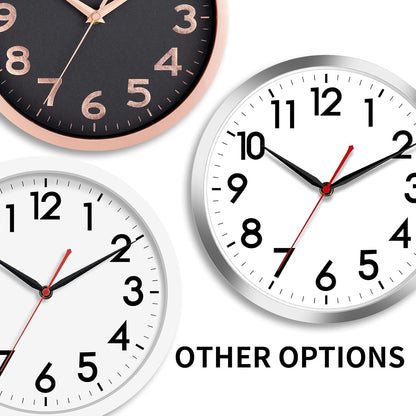 AKCISOT Wall Clock, Modern Small Wall Clocks Battery Operated 8 Inch, Silent Non-Ticking Analog Classic for Office, Home, Bathroom, Kitchen, Bedroom, School(Black)