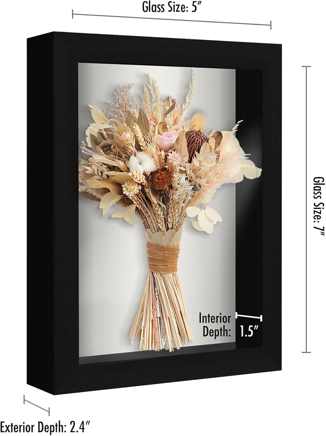 Americanflat 12x16 Shadow Box Frame with Polished Plexiglass - Silhouette Collection - Large Shadow Box Display Case for Tabletop and Wall Display - Black with Soft Felt Back