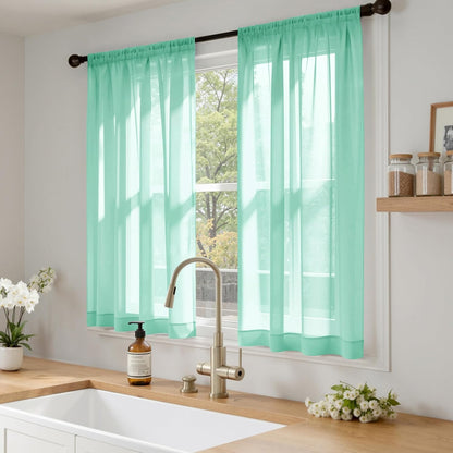 MIULEE White Sheer Curtains 84 Inches Long, 4 Panels Set, Light Filtering Rod Pocket Voile Drapes for Living Room and Bedroom, Airy Soft Fabric Window Treatments, 42 x 84 Inches