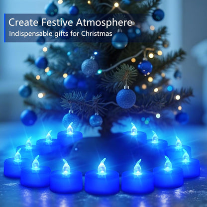 LED Tea Lights - 12 Pack Flameless Battery Operated Candles, 200+ Hours Flickering Warm White, Realistic Fake Tealights for Weddings, Home Decor, Parties, and Sweetest Day